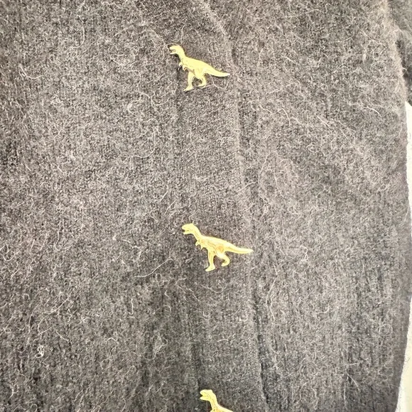 & Other Stories Black Cardigan with Gold Dinosaur Buttons - Picture 5 of 10